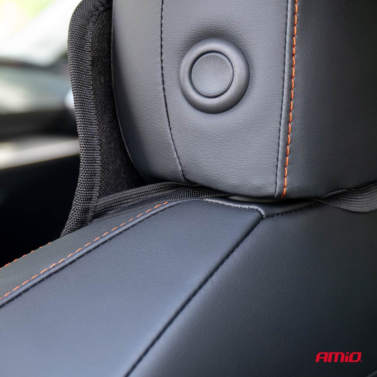 Amio - Κάλυμμα Καθίσματος Αντιιδρωτικό με Χάντρες & Στήριξη Μέσης 45×120cm Μαύρο – Universal CSM-16 - 1 Τεμ. (04429/AM)