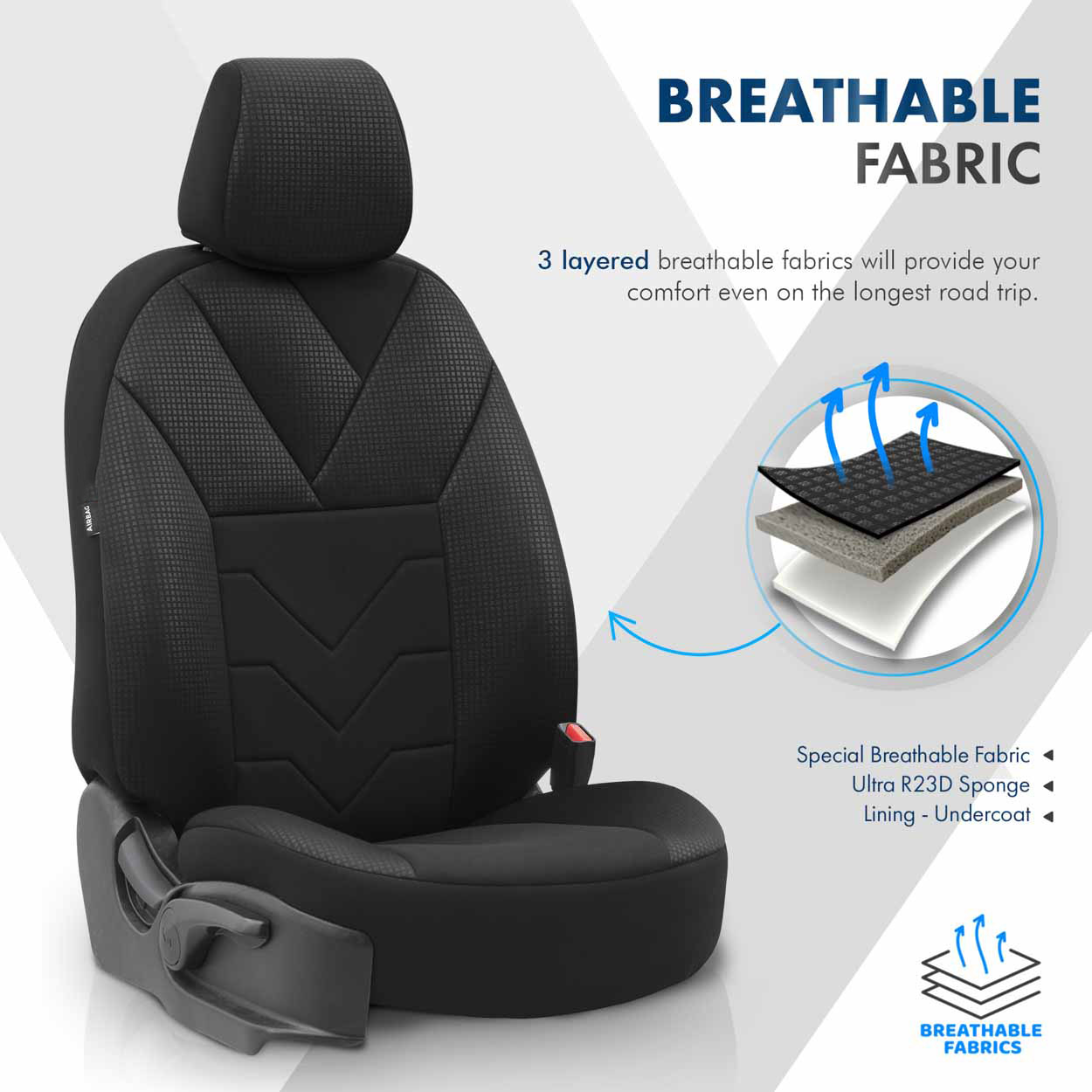 Amio - ΚΑΛΥΜΜΑΤΑ ΚΑΘΙΣΜΑΤΩΝ OTOM RUBY 1202 GREY/BLACK ΜΑΥΡΟ/ΓΚΡΙ ΣΚΟΥΡΟ ΛΙΝΟ & ΔΕΡΜΑΤΙΝΗ SET - 1 σετ. (OT77345/AM)