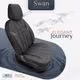 Amio - ΚΑΛΥΜΜΑΤΑ ΚΑΘΙΣΜΑΤΩΝ OTOM SWAN 501 BLACK ΜΑΥΡΟ/ΓΚΡΙ ΣΚΟΥΡΟ ΛΙΝΟ & ΔΕΡΜΑΤΙΝΗ SET - 1 σετ. (OT86751/AM)