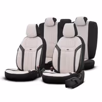 Amio - ΚΑΛΥΜΜΑΤΑ ΚΑΘΙΣΜΑΤΩΝ OTOM SWAN 503 BEIGE ΜΑΥΡΟ/ΜΠΕΖ ΛΙΝΟ & ΔΕΡΜΑΤΙΝΗ SET - 1 σετ. (OT86753/AM)