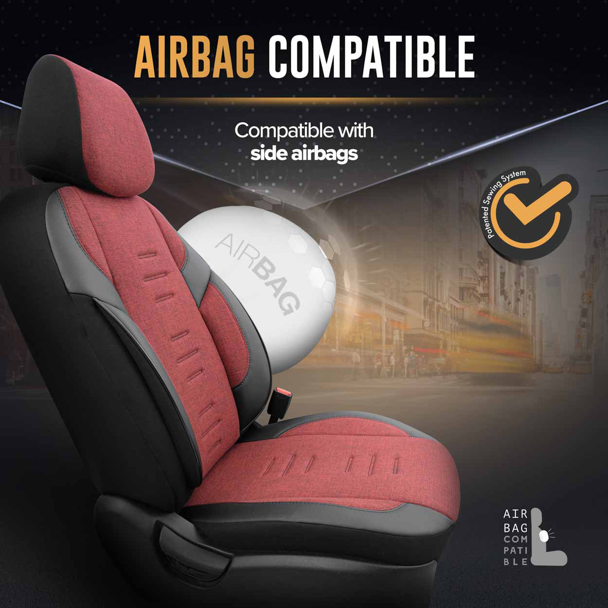 Amio - ΚΑΛΥΜΜΑΤΑ ΚΑΘΙΣΜΑΤΩΝ OTOM THRONE 103 RED ΜΑΥΡΟ/ΓΚΡΙ/ΚΟΚΚΙΝΟ ΛΙΝΟ & ΔΕΡΜΑΤΙΝΗ SET - 1 σετ. (OT86756/AM)