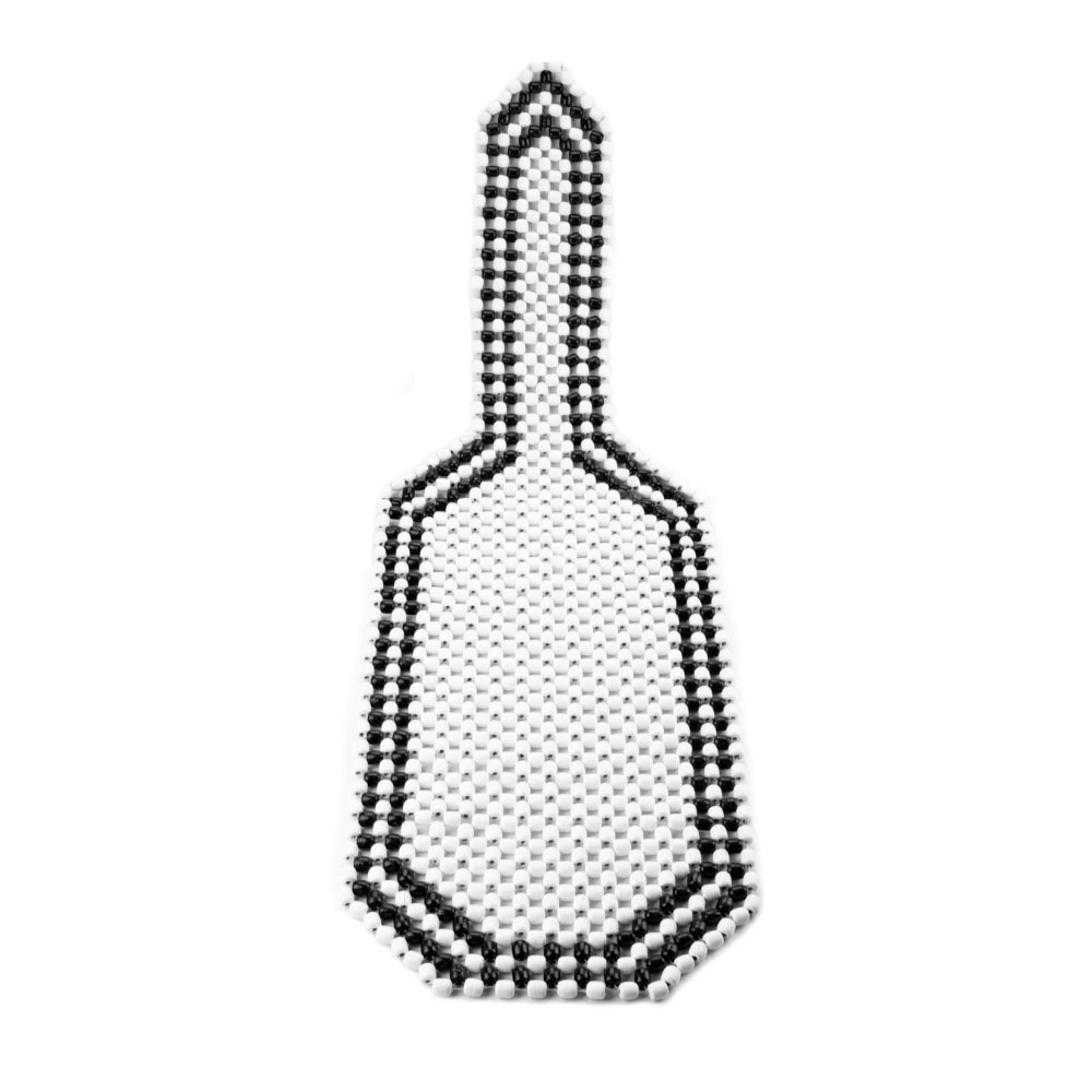 Amio - Πλατοκάθισμα με Ξύλινες Μπίλιες διάσταση 128 x 38cm υλικό Ξύλο χρώμα Λευκό/Μαύρο για Επιβατικά Αυτοκίνητα - 1 τεμ. (01124/AM)