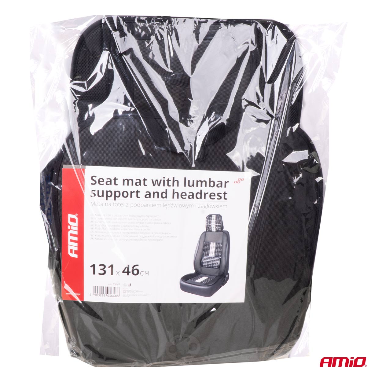 Amio - ΠΛΑΤΟΚΑΘΙΣΜΑ ΜΕ ΞΥΛΙΝΕΣ ΜΠΙΛΙΕΣ ΠΡΟΣΚΕΦΑΛΟ & ΥΠΟΣΤΗΡΙΞΗ ΣΤΗΝ ΜΕΣΗ ΜΑΥΡΟ/ΛΕΥΚΟ - 1 ΤΕΜ. (03648/AM)