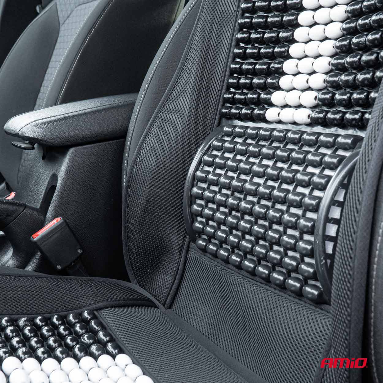 Amio - ΠΛΑΤΟΚΑΘΙΣΜΑ ΜΕ ΞΥΛΙΝΕΣ ΜΠΙΛΙΕΣ ΠΡΟΣΚΕΦΑΛΟ & ΥΠΟΣΤΗΡΙΞΗ ΣΤΗΝ ΜΕΣΗ ΜΑΥΡΟ/ΛΕΥΚΟ - 1 ΤΕΜ. (03648/AM)