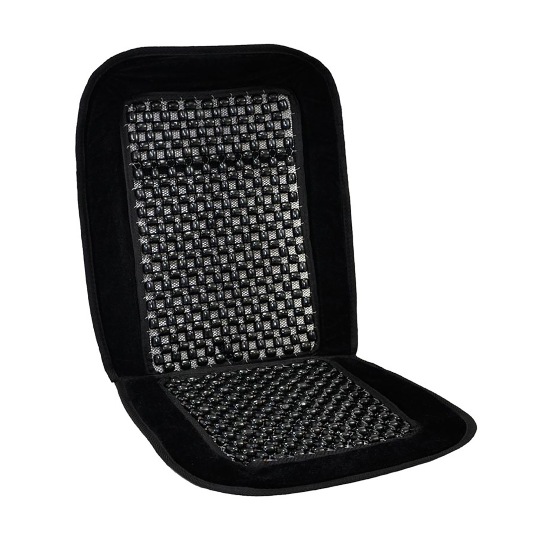 Amio - Πλατοκάθισμα Τύπου Csm-01 Με Ξύλινη Μπίλια διάσταση 90x44cm υλικό Ξύλο Και Ύφασμα χρώμα Μαύρο για Επιβατικά Αυτοκίνητα - 1 τεμ. (01386/AM)