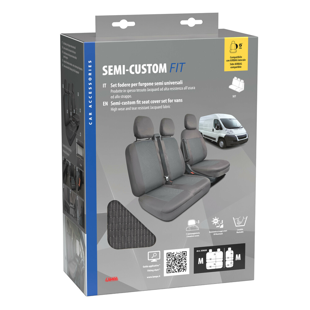 ΚΑΛΥΜΜΑΤΑ ΚΑΘΙΣΜΑΤΩΝ ΚΑΙ ΠΡΟΣΚΕΦΑΛΑ ΓΙΑ 3 ΣΕΙΡΕΣ ΘΕΣΕΩΝ ΣΕ ΓΚΡΙ ΣΚΟΥΡΟ ΧΡΩΜΑ SEDILI SET MEDIUM LAMPA - 1 ΤΕΜ.