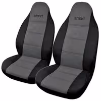 Καλύμματα Μπροστινά ΣΕΤ Smart με Ενσωματωμένο Κεφαλάρι (PU) 2 τμχ - ΜΑΥΡΟ/ΓΚΡΙ