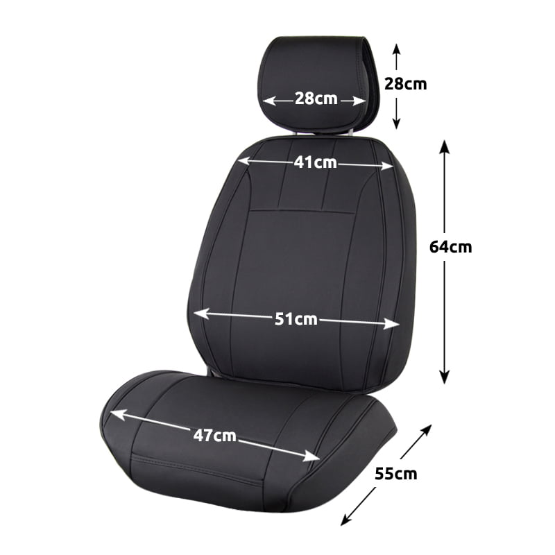 Καλύμματα Μπροστινά ΣΕΤ Universal με Αποσπώμενο Κεφαλάρι (PU) 2 τμχ