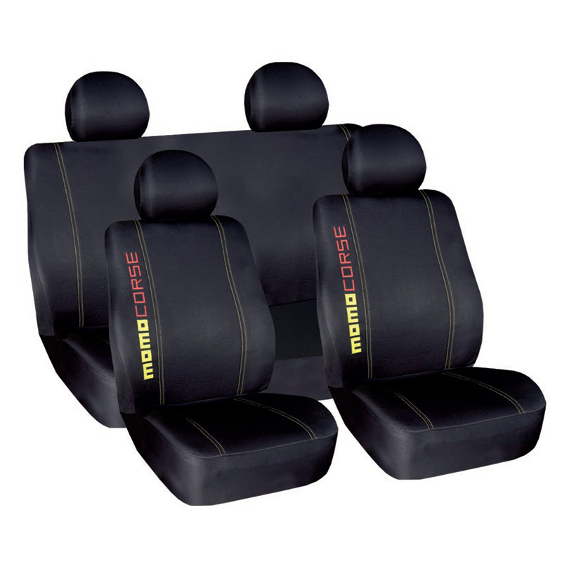 Καλύμματα ΣΕΤ Universal με Αποσπώμενο Κεφαλάρι (Ύφασμα) MOMO-004 8 τμχ - ΜΑΥΡΟ/ΚΙΤΡΙΝΟ