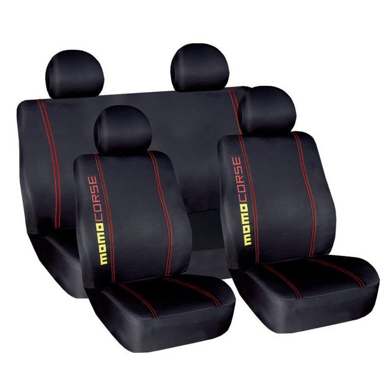 Καλύμματα ΣΕΤ Universal με Αποσπώμενο Κεφαλάρι (Ύφασμα) MOMO-004 8 τμχ - ΜΑΥΡΟ/ΚΟΚΚΙΝΟ