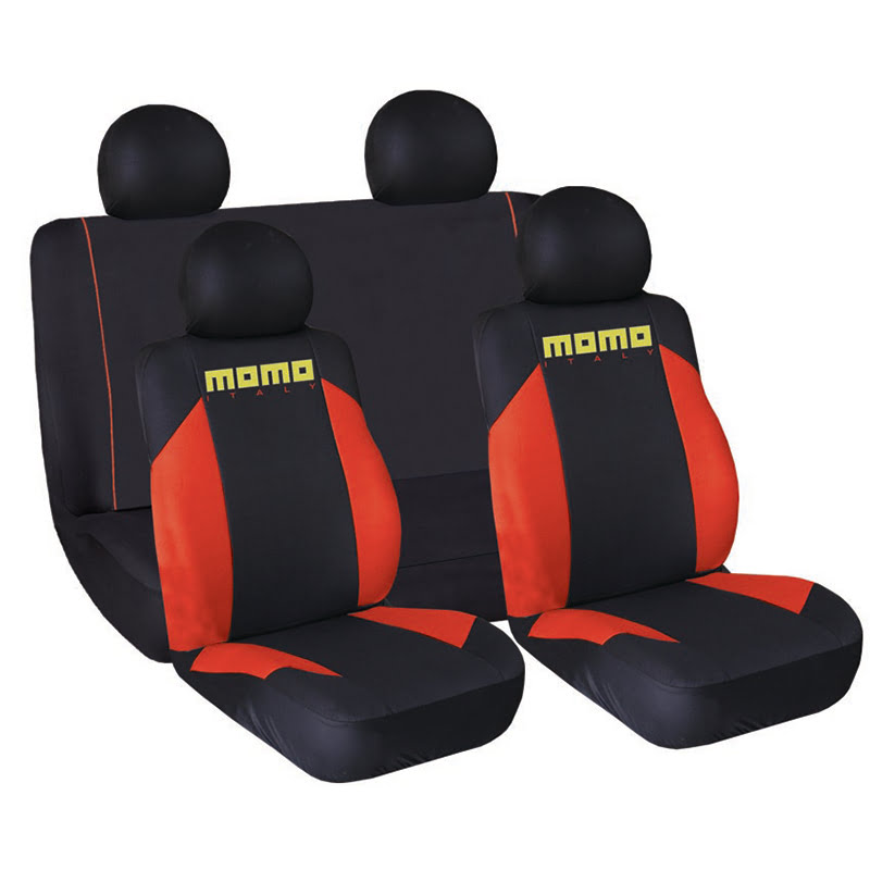 Καλύμματα ΣΕΤ Universal με Αποσπώμενο Κεφαλάρι (Ύφασμα) MOMO-013 8 τμχ Διαιρούμενα - ΜΑΥΡΟ/ΚΟΚΚΙΝΟ