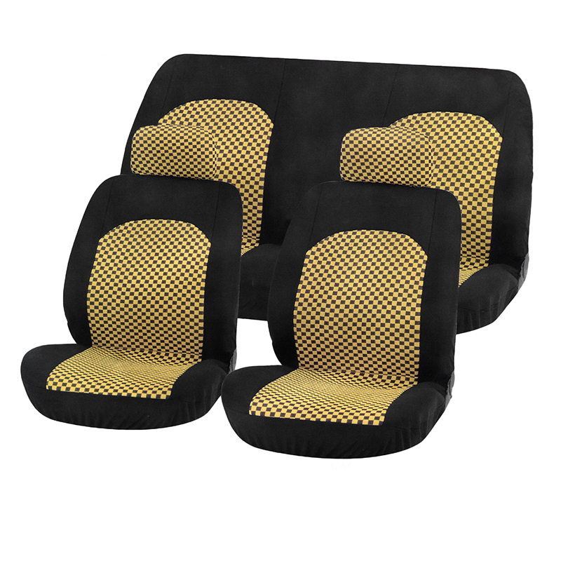 Καλύμματα ΣΕΤ Universal με Αποσπώμενο Κεφαλάρι (Ύφασμα) SPEED 6 τμχ - ΜΑΥΡΟ/ΚΙΤΡΙΝΟ