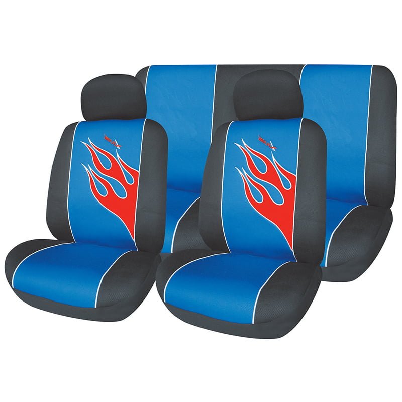 Καλύμματα ΣΕΤ Universal με Αποσπώμενο Κεφαλάρι (Ύφασμα) XFLAME 6 τμχ - ΜΑΥΡΟ/ΜΠΛΕ