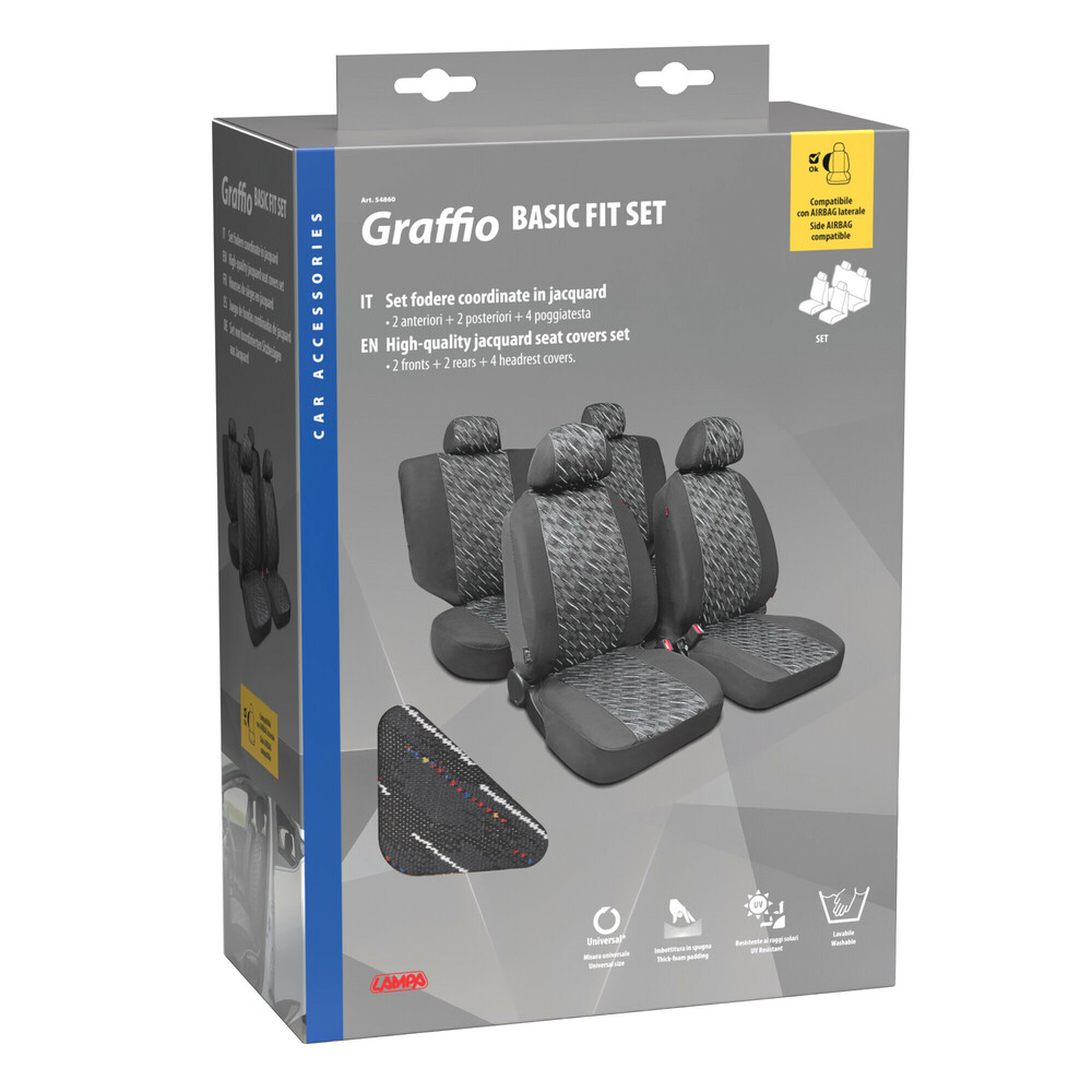 Lampa - ΚΑΛΥΜΜΑΤΑ ΣΕΤ GRAFIO POLYESTER ΓΡΑΦΙΤΗΣ - 8 τεμ. (L5486.0)