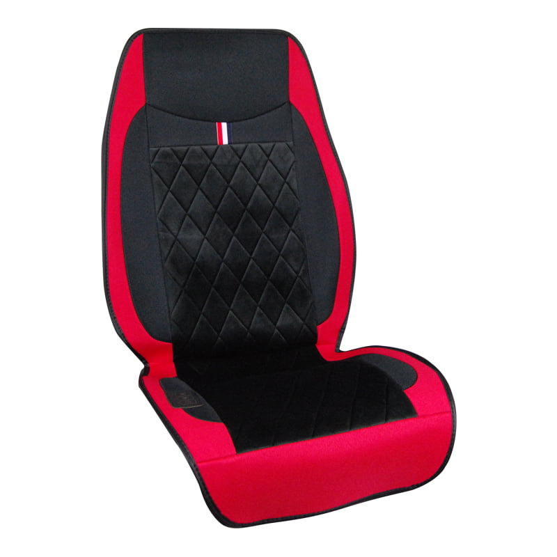 Πλατοκάθισμα Μπροστινό Universal (Ύφασμα/Βελούδο) 1 τμχ - ΜΑΥΡΟ/ΚΟΚΚΙΝΟ