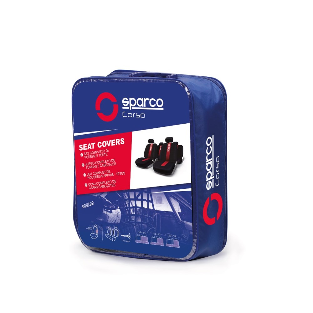 Σετ Καλύμματα SPARCO SPC1013 (Μαύρο - Κόκκινο)