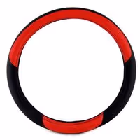 ΚΑΛΥΜΜΑ ΤΙΜΟΝΙΟΥ 39cm ΔΕΡΜΑ - ΜΑΥΡΟ/ΚΟΚΚΙΝΟ