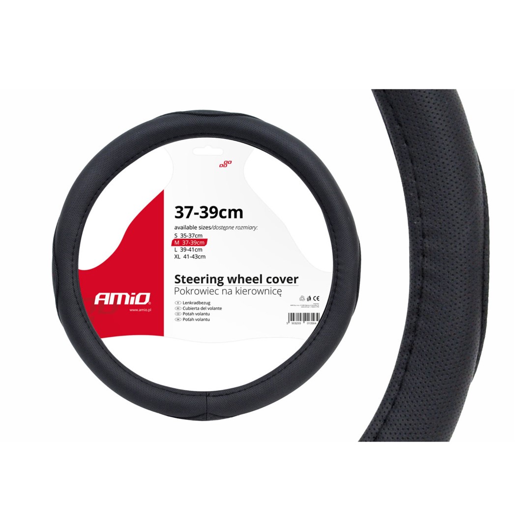 Κάλυμμα Τιμονιού AMiO 37cm - 39cm (SWC-09/Μαύρο)