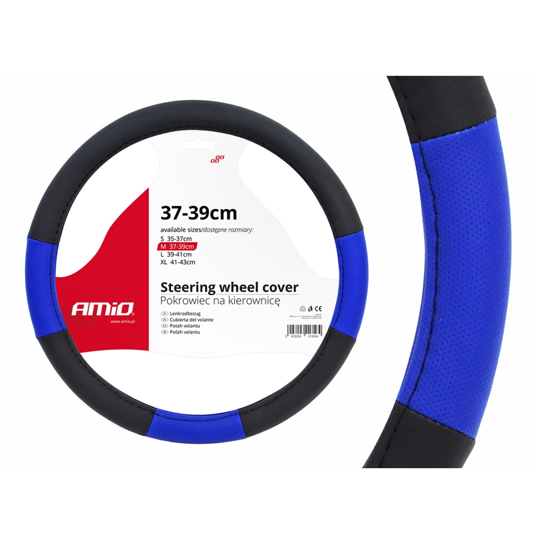 Κάλυμμα Τιμονιού AMiO SWC-04 37cm - 39cm (Μαύρο - Μπλε)