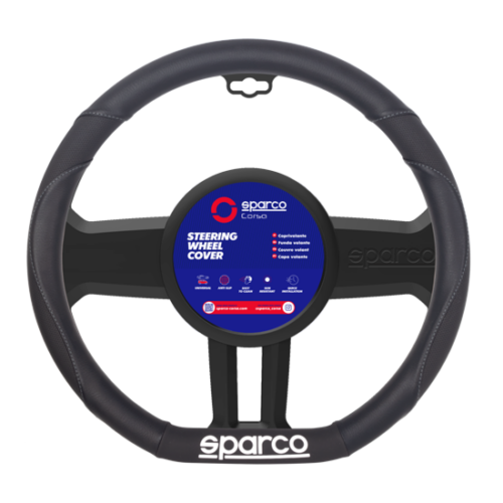 Κάλυμμα Τιμονιού μαύρο D37.5 8.5cm 1τμχ Sparco