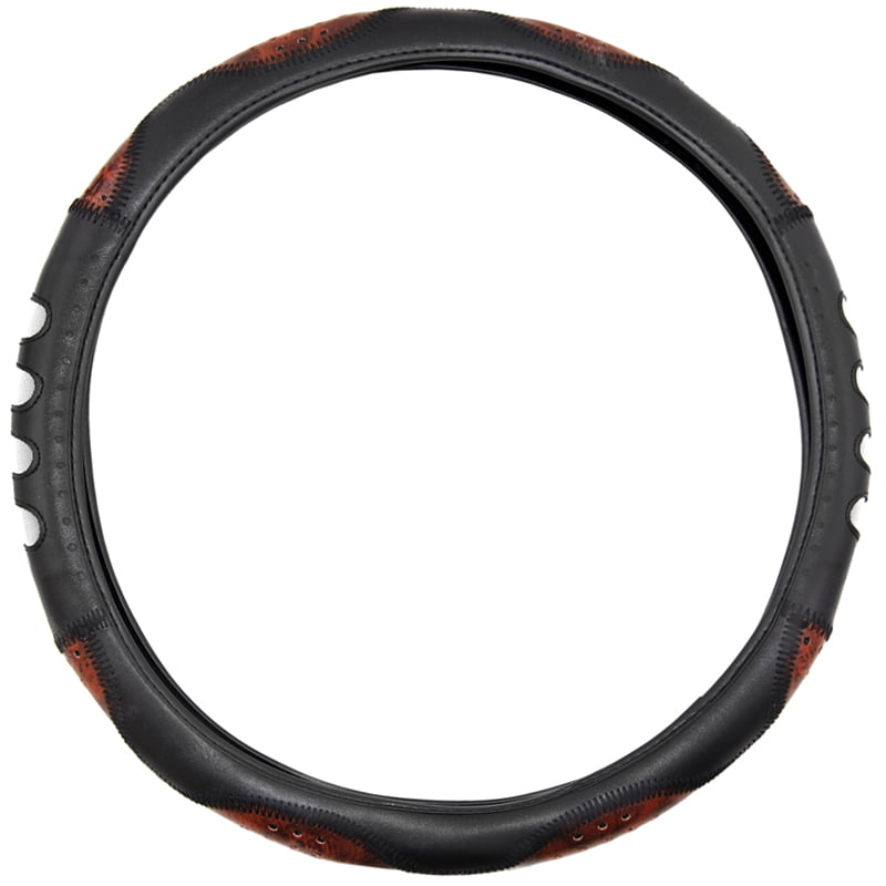 ΚΑΛΥΜΜΑ ΤΙΜΟΝΙΟΥ ΣΙΤΑ – 38 CM ΔΕΡΜΑΤΙΝΗ - ΜΑΥΡΟ/ΚΑΦΕ ΣΚΟΥΡΟ