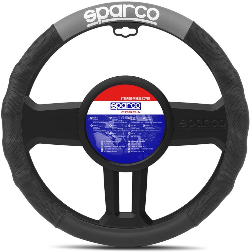 Κάλυμμα Τιμονιού SPARCO (Μαύρο - Γκρι)