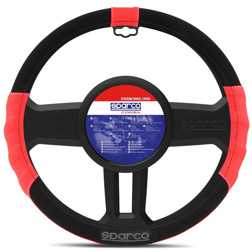 Κάλυμμα Τιμονιού SPARCO Red Line (Κόκκινο - Μαύρο)