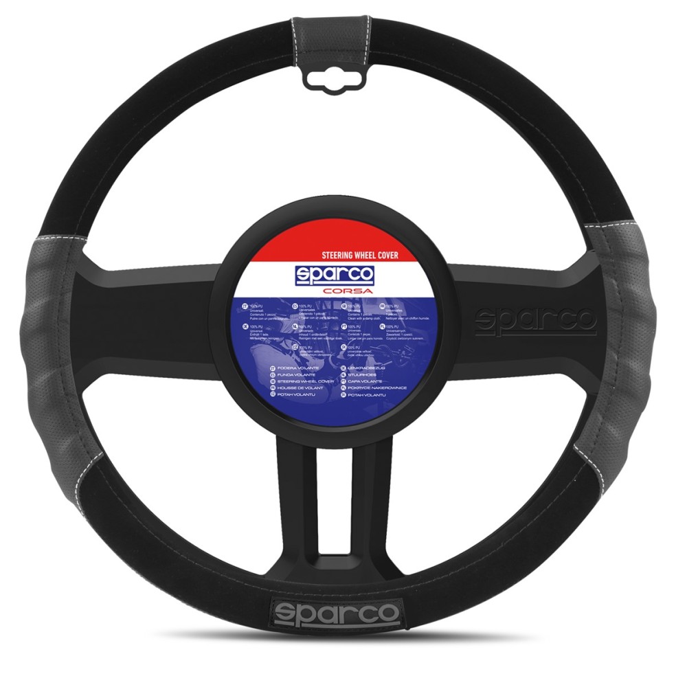 Κάλυμμα Τιμονιού SPARCO SPC1108BK (Μαύρο - Γκρι)
