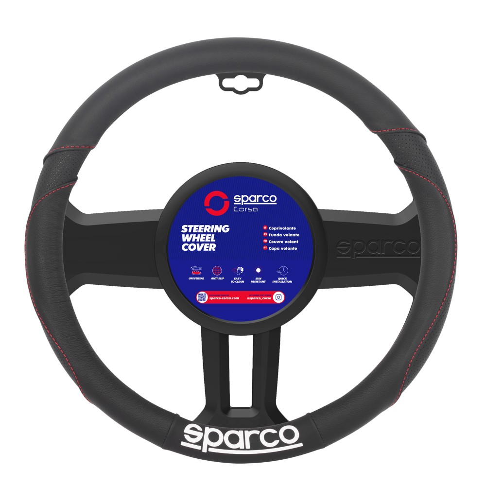 Κάλυμμα Τιμονιού SPARCO SPS112 (Μαύρο / Δέρμα)
