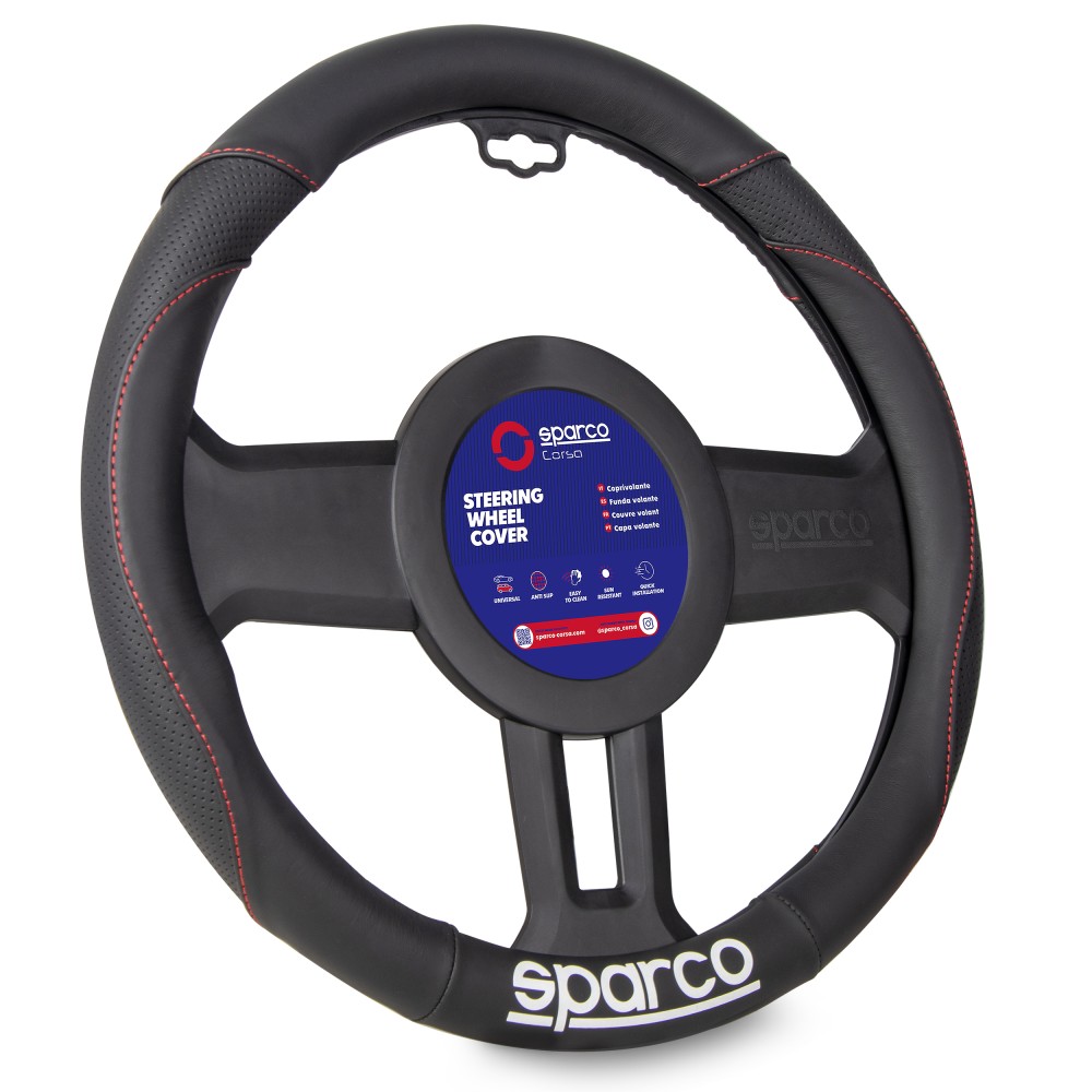 Κάλυμμα Τιμονιού SPARCO SPS112 (Μαύρο / Δέρμα)