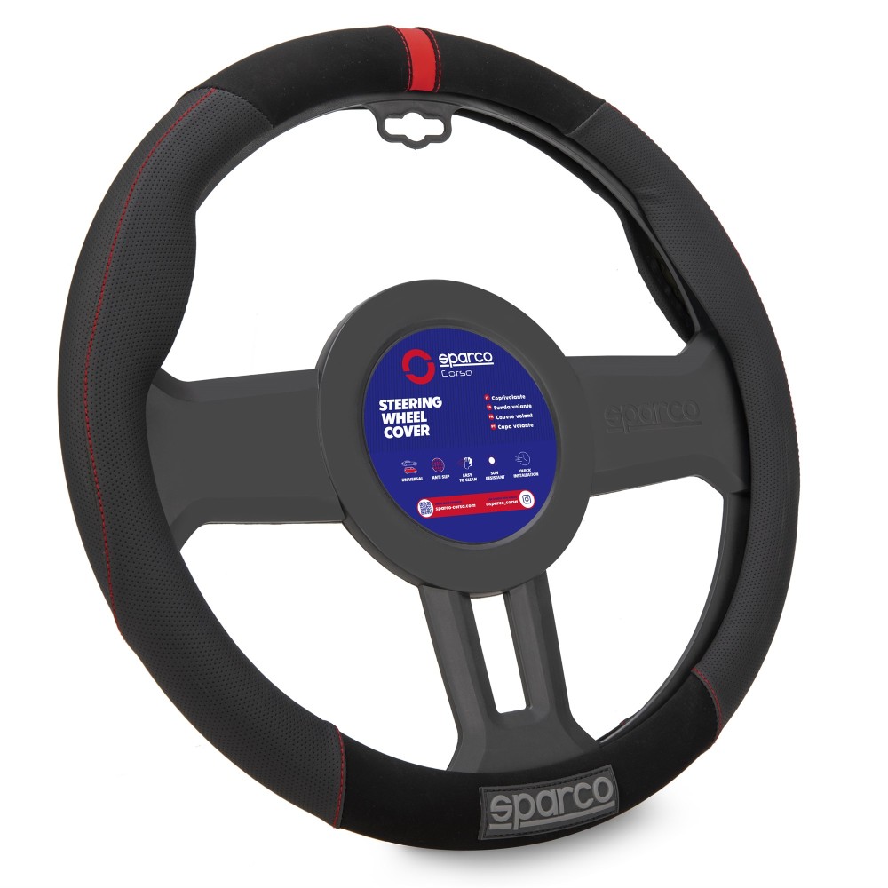 Κάλυμμα Τιμονιού SPARCO Suede (Κόκκινο)