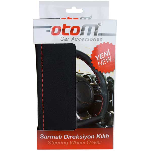 Κάλυμμα Τιμονιού otoM Ραφτό (Μαύρο - Γκρι)