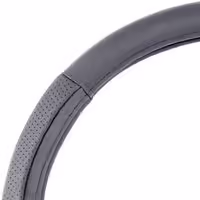 Κάλυμμα Τιμονιού SWC Γνήσιο Δέρμα 38cm (Γκρι / Λαβές)