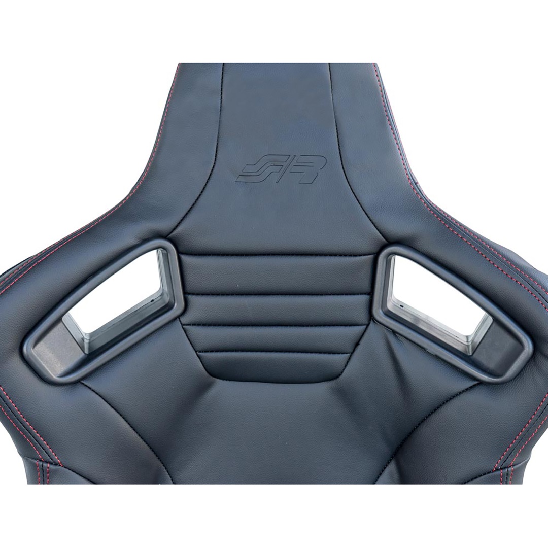 Ανακλινόμενο Κάθισμα Simoni Racing Emerson (Μαύρο - Carbon Δέρμα Με Κόκκινη Ραφή)