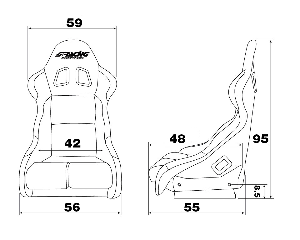 Κάθισμα Simoni Racing Lewis Με Σκάφη (Μαύρο)