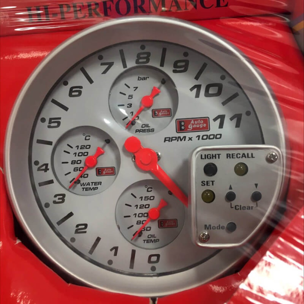 Όργανο Auto Gauge 5" Στροφόμετρο + 3 Όργανα (Oil Press - Water Temp - Oil Temp)