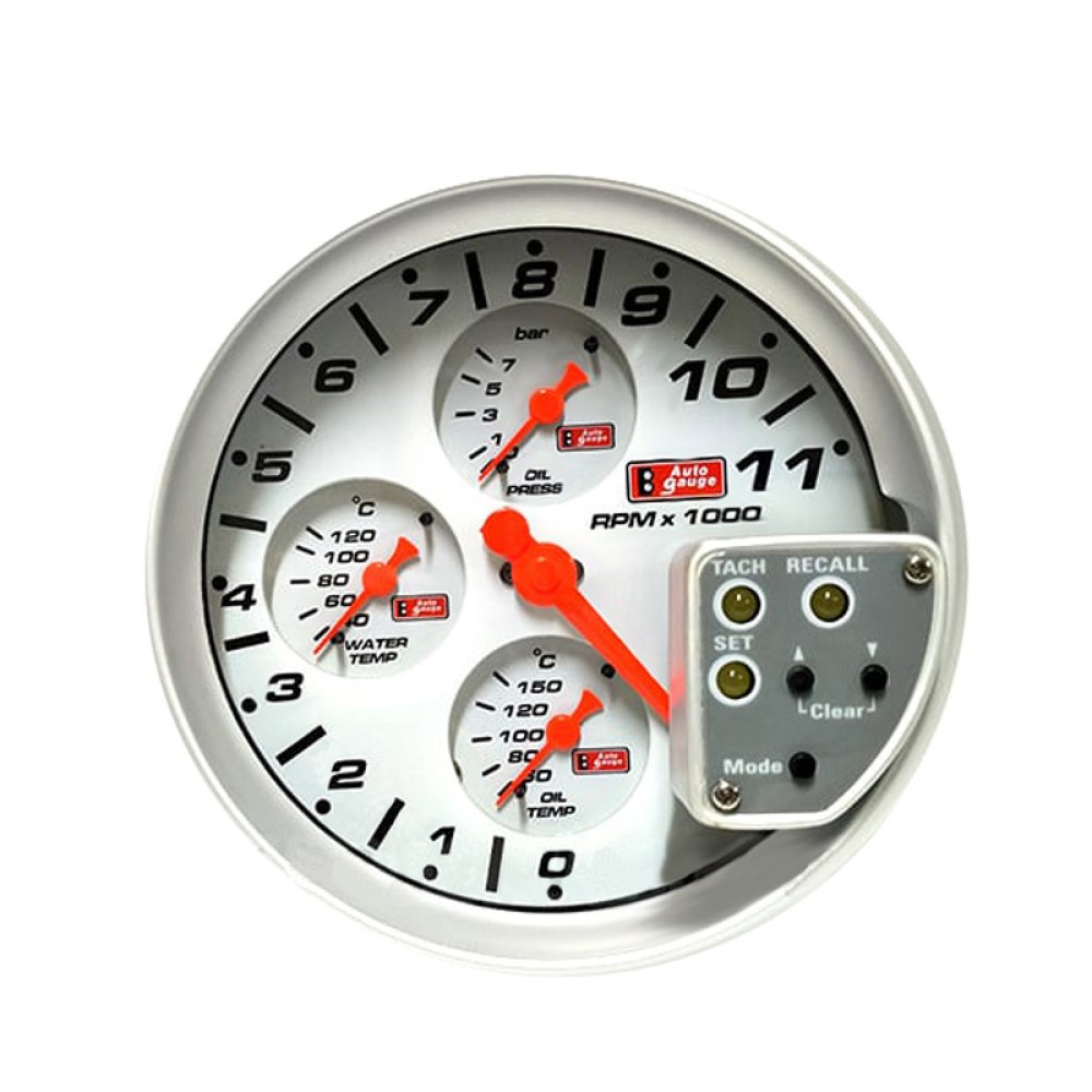 Όργανο Auto Gauge 5" Στροφόμετρο + 3 Όργανα (Oil Press - Water Temp - Oil Temp)