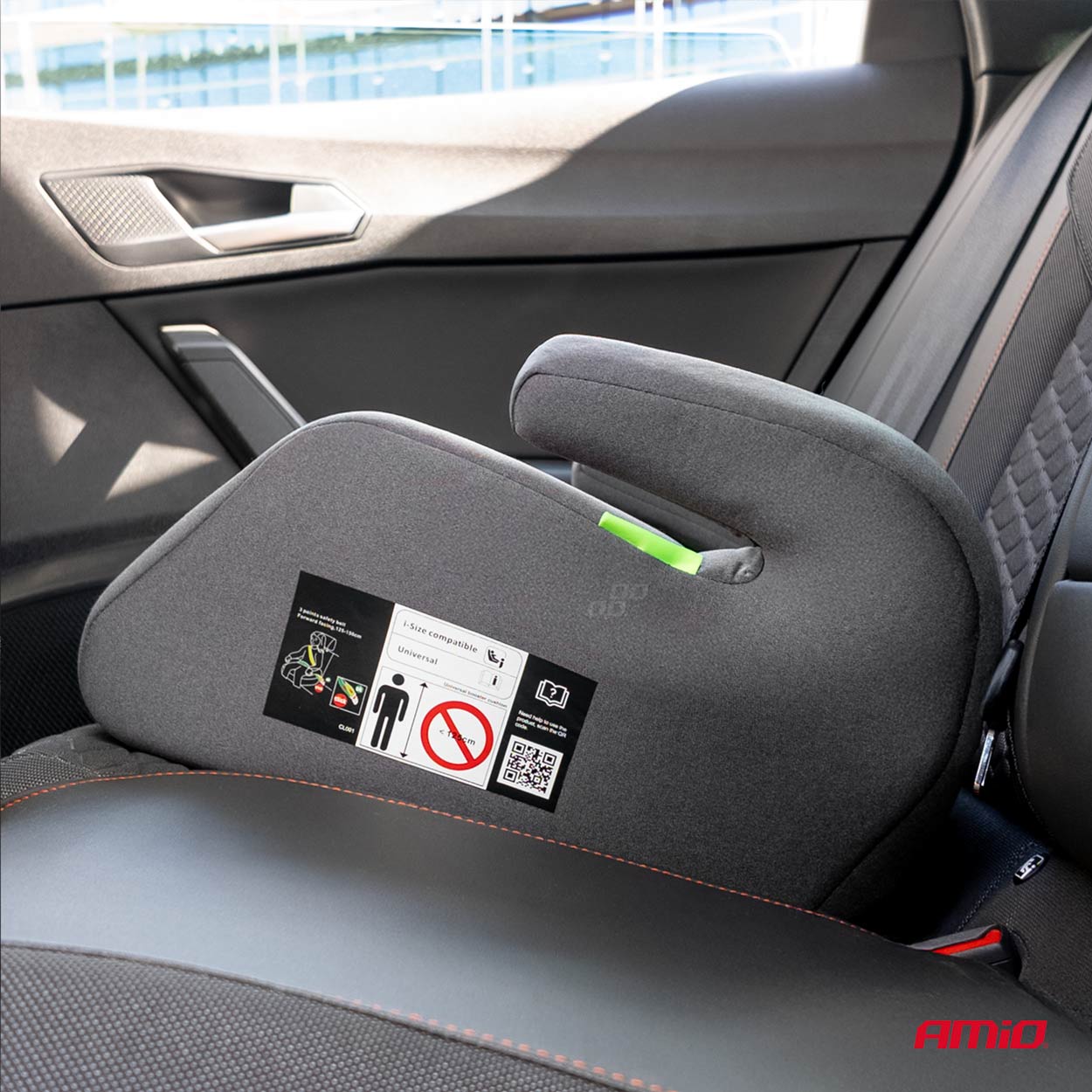 Amio - Παιδικό Κάθισμα Αυτοκινήτου Booster τύπου Safe I-SIZE κατάλληλο για ύψος 125-150cm ECE R129 γκρι για Επιβατικά Αυτοκίνητα - 1 τεμ. (04661/AM)