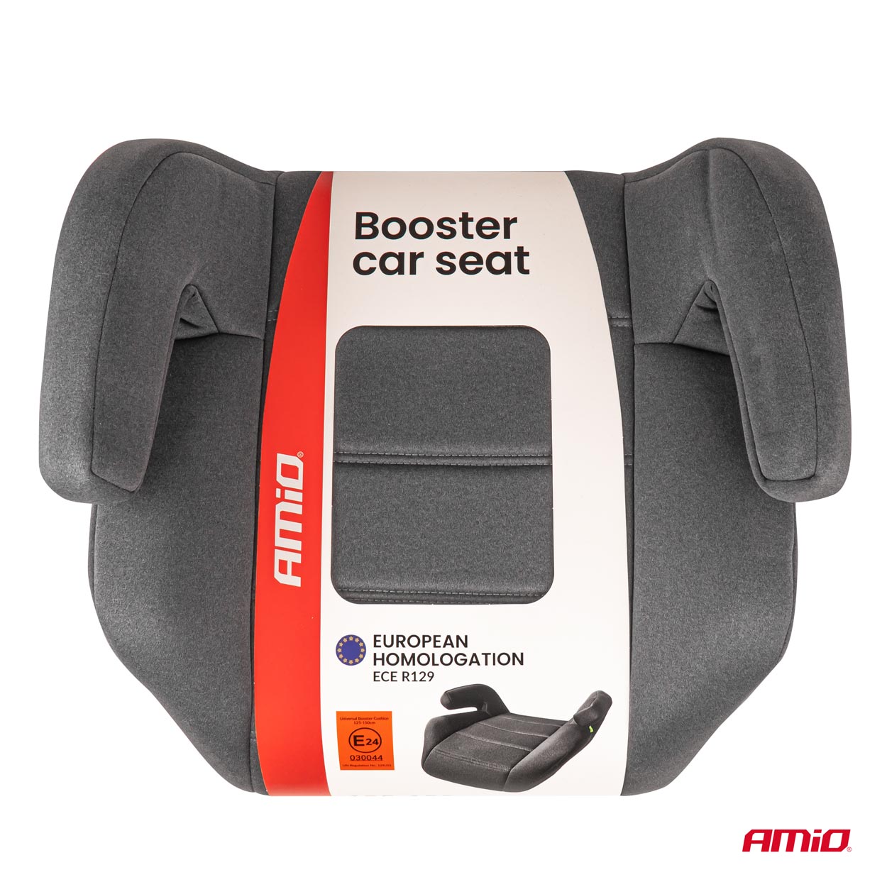Amio - Παιδικό Κάθισμα Αυτοκινήτου Booster τύπου Safe I-SIZE κατάλληλο για ύψος 125-150cm ECE R129 γκρι για Επιβατικά Αυτοκίνητα - 1 τεμ. (04661/AM)