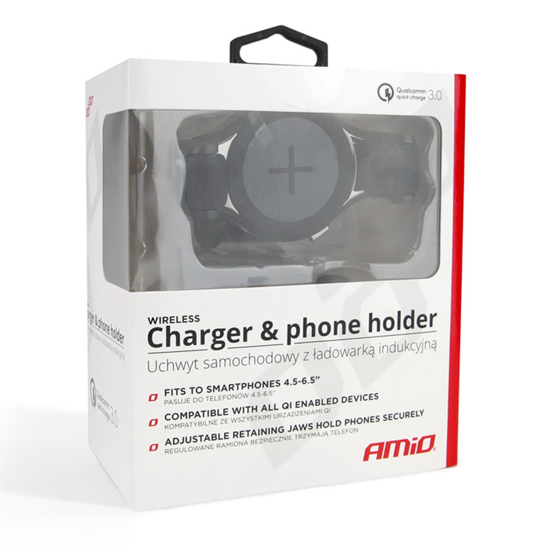 Amio - ΒΑΣΗ ΚΙΝΗΤΟΥ ΑΕΡΑΓΩΓΟΥ PHW-03 ΜΕ ΑΣΥΡΜΑΤΟ ΦΟΡΤΙΣΤΗ 5V 2A ΓΙΑ ΚΙΝΗΤΑ ΜΕ ΕΠΑΓΩΓΙΚΗ ΦΟΡΤΙΣΗ - 1 ΤΕΜ. (02249/AM)