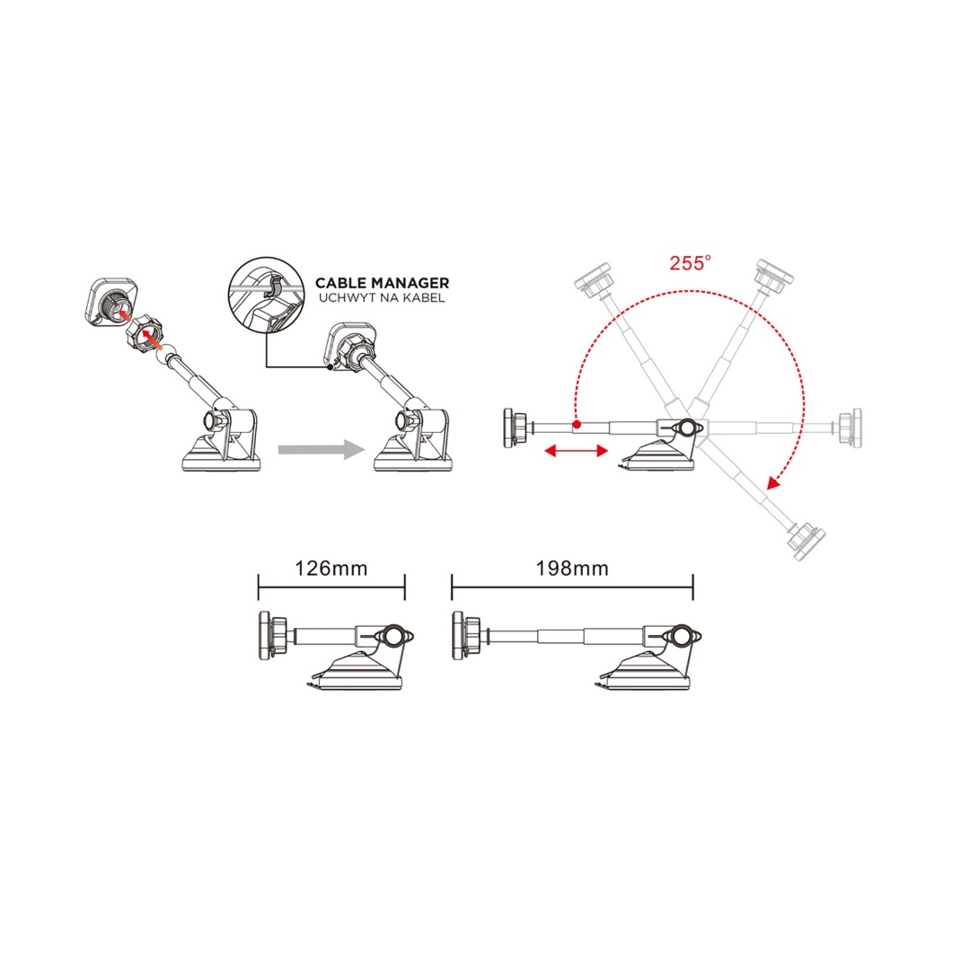 Amio - ΒΑΣΗ ΚΙΝΗΤΟΥ ΤΑΜΠΛΩ ΜΑΓΝΗΤΙΚΗ ΤΗΛΕΣΚΟΠΙΚΗ ΜΕ ΒΕΝΤΟΥΖΑ ΚΑΙ ΡΟΔΕΛΑ HOLD-14 - 1 ΤΕΜ. (02185/AM)