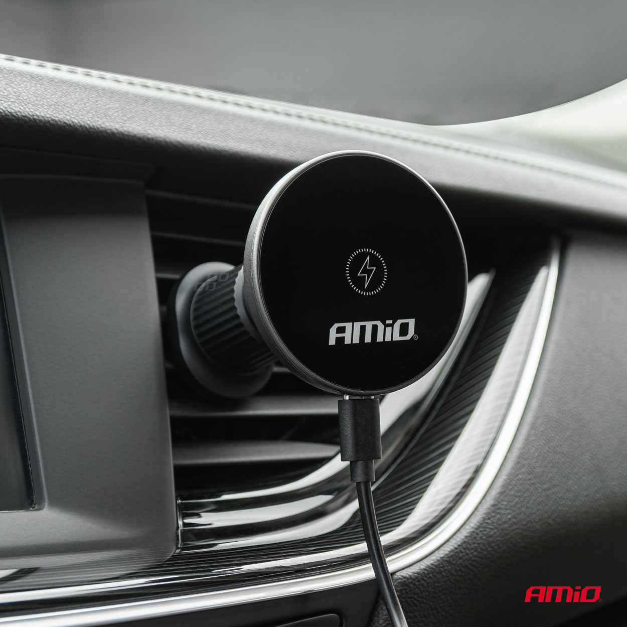 Amio - ΒΑΣΗ ΣΤΗΡΙΞΗΣ ΚΙΝΗΤΟΥ ΓΙΑ ΑΕΡΑΓΩΓΟ ΜΑΓΝΗΤΙΚΗ ΜΕ ΑΣΥΡΜΑΤΗ ΦΟΡΤΙΣΗ QUICK CHARGE 2A MAX15W MY MAG - 1 Τεμ. (03773/AM)