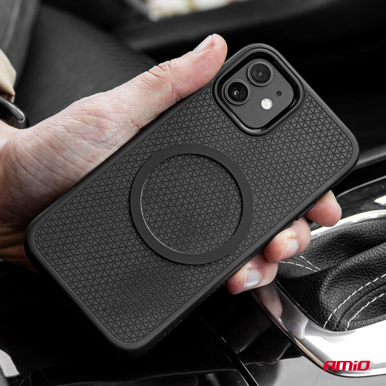 Amio - ΒΑΣΗ ΣΤΗΡΙΞΗΣ ΚΙΝΗΤΟΥ ΓΙΑ ΑΕΡΑΓΩΓΟ ΜΑΓΝΗΤΙΚΗ ΜΕ ΑΣΥΡΜΑΤΗ ΦΟΡΤΙΣΗ QUICK CHARGE QI2 15W 360° - 1 Τεμ. (04179/AM)