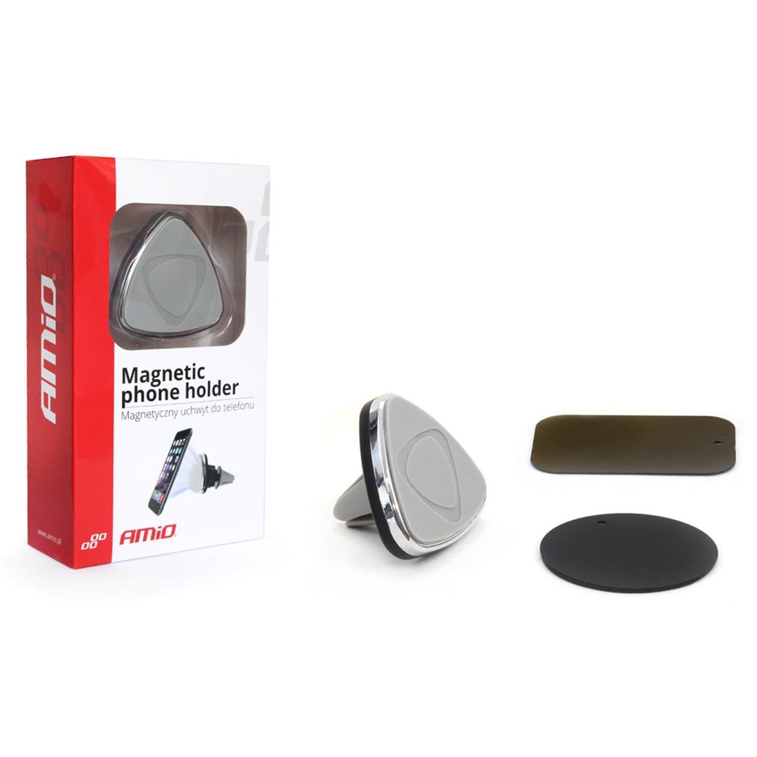 Amio - Βάση Στήριξης Κινητού Τηλεφώνου Μαγνητική για τον Αεραγωγό HOLD-1 διάσταση 48x48mm για Επιβατικά Αυτοκίνητα - 1 τεμ. (01043/AM)