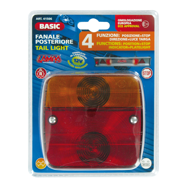 Φανάρι LAMPA Stop / Θέσεως / Φλας / Πινακίδας Για Τρέιλερ 12V (95mm x 100mm x 50mm)