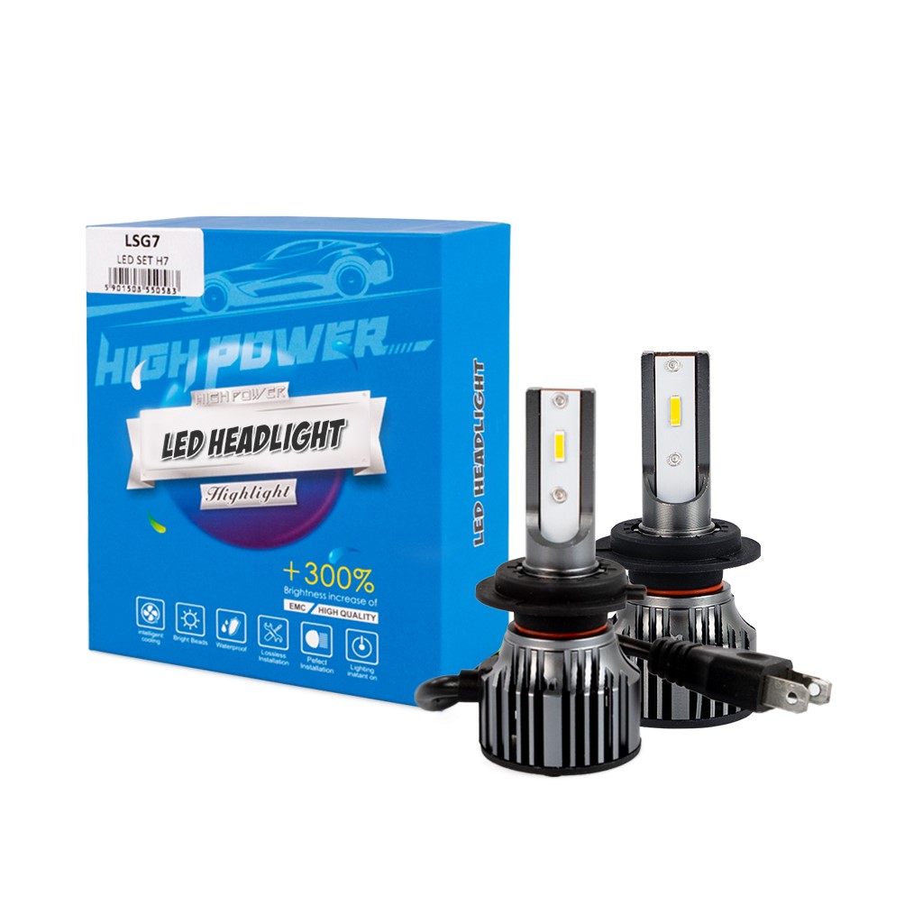 H7  12>24V 6.500K 6.400lm 50W CSP1860 LED LSG SERIES +300% KIT M-TECH
