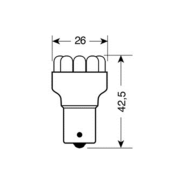 Λάμπα PILOT LED PY21W BAU15s (12V 21W 11Lm/Πορτοκαλί)