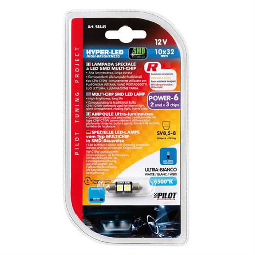Λάμπα Σωληνωτή PILOT HYPER-LED 2smd (Canbus/12V/10mm x 32mm)
