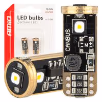 Amio - ΛΑΜΠΑΚΙΑ T10 W5W 12V/24V LED CAN-BUS 3xSMD 3838 ΛΕΥΚΟ 5500K - 2 ΤΕΜ. (04246/AM)