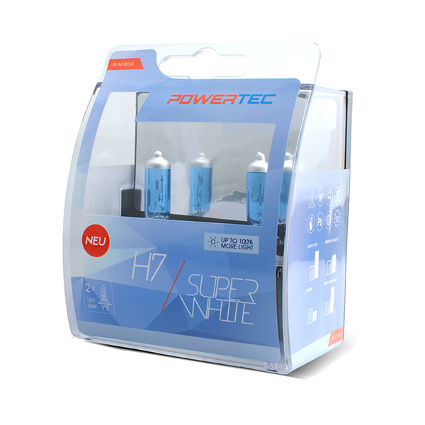Λάμπες POWERTEC Super White H7 (12V 55W - PX26d)
